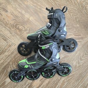 K2 Black and Green Women's Speed Skates | Size 8 | Inline Skates, Roller Blades